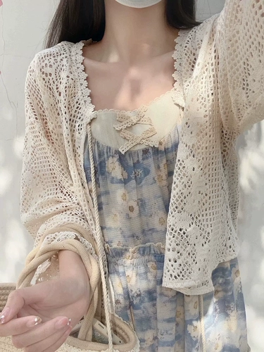 Летний кардиган, тонкая сексуальная трикотажная куртка, защита от солнца, оверсайз
