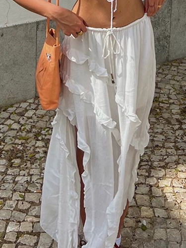 Юбка, стиль бохо, высокая талия