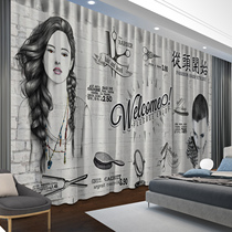 Hairdressershop Curtains Custom New Retro Beauty Hair Shop Creative Personality Curtains Hair Salon Beauty Textured Embroidered Decorative Door Curtain