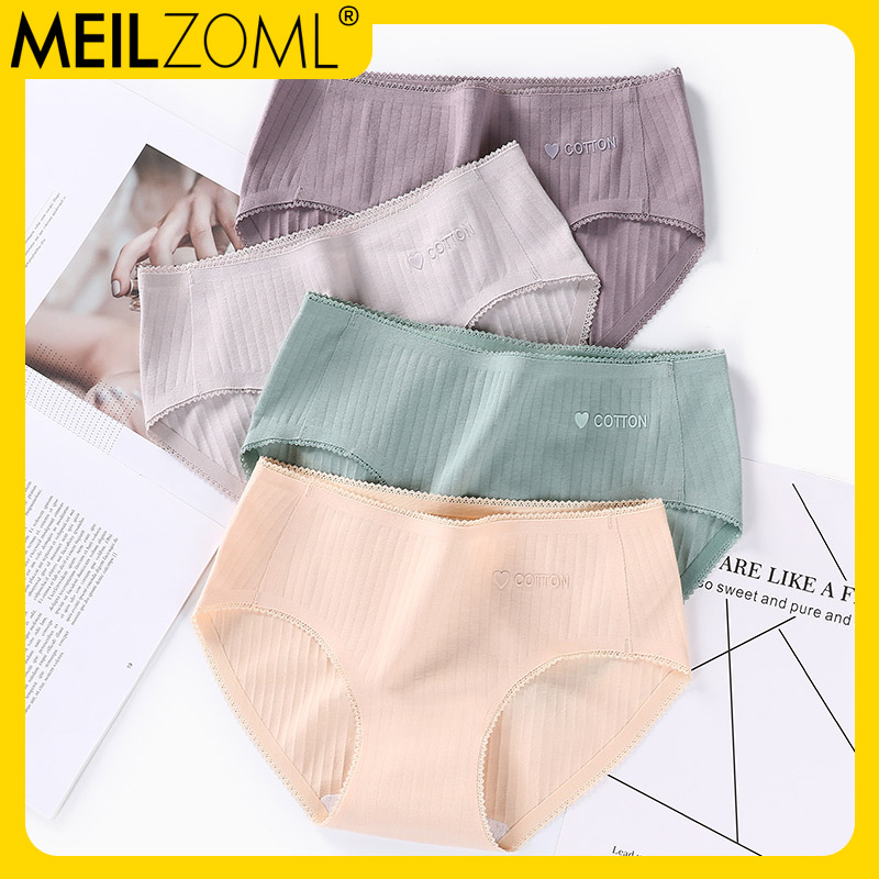 4 Dress Pure Cotton Briefs Lady 100% All cotton crotch Waist Sexy Day Ensemble Girls No Marks Triangle Safety Pants