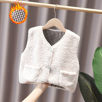 Baby lamb cashmere vest childrens horse clip foreign autumn and winter 2 a 3 year old male and female child thick girl Lamb hair vest
