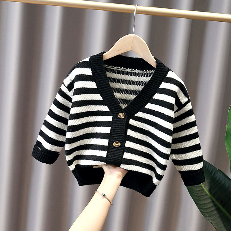 Boy Spring and Autumn Sweater Sweater 2023 new girl knitting baby autumn Korean Gas Girls coat tide