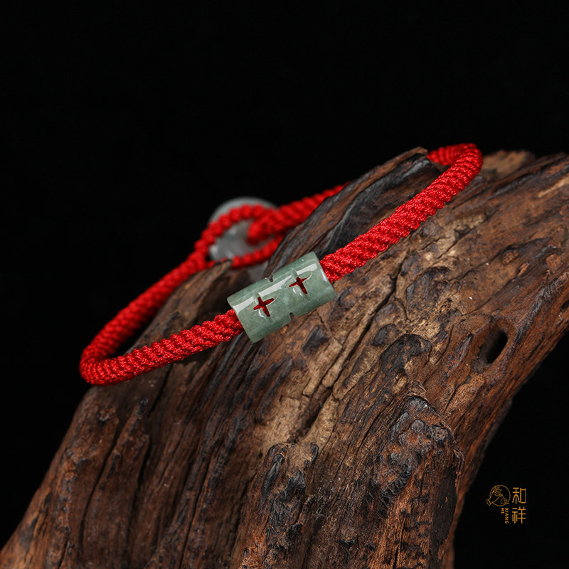 Name-hand workshop emerald transit Everest Pearl Road Pass Red Rope Handmade for men and women Hand Woven Hand Rope Auspicious Wang