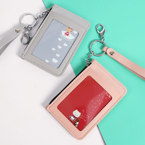 Картхолдер, маленькая ультратонкая сумка через плечо, маленький вместительный и большой бумажник, милый комплект, кошелек, ключница, брелок, Южная Корея