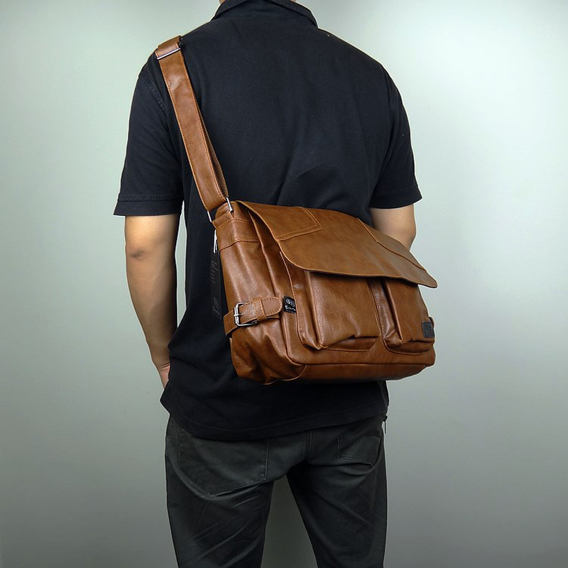 Hong Kong It Leeto Leather Commuter Crossbody Bag Men's Genuine Leather Messenger Shoulder Bag Men's Backpack Vintage Laptop Bag