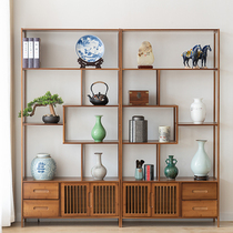 New Chinese Bogu rack Solid wood bookshelf shelf Antique rack Tea room tea rack Tea cabinet Office Duobao Pavilion