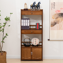Bogu rack Solid wood new Chinese bookshelf shelf Antique rack Tea room tea rack Tea cabinet Office Duobao Pavilion