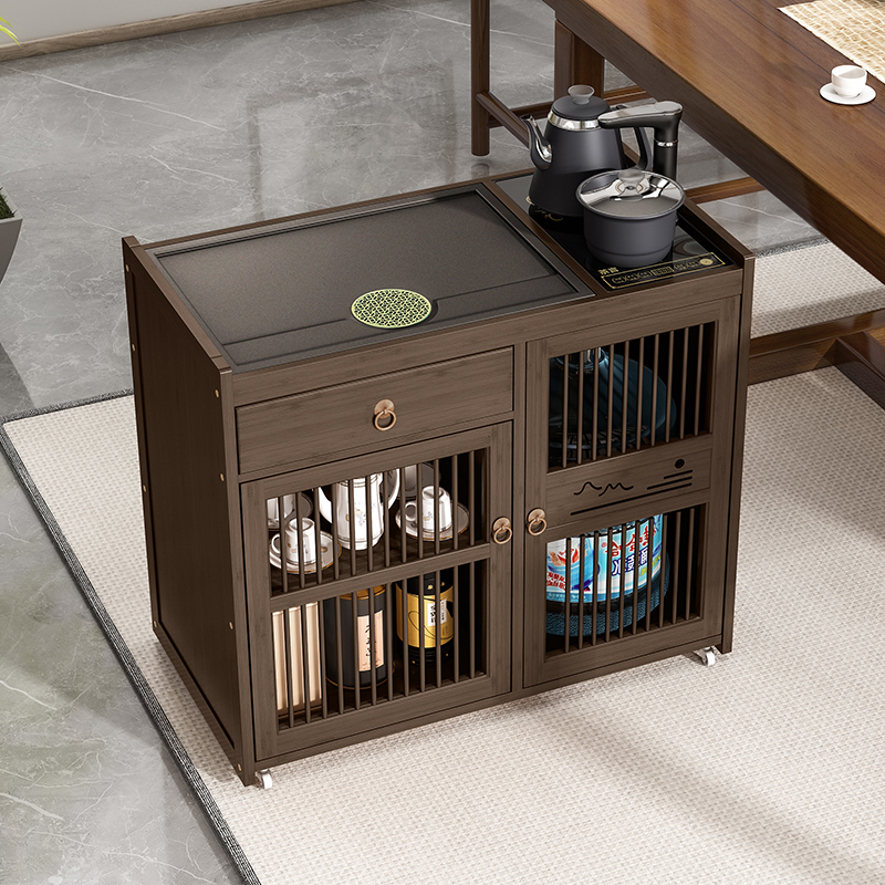 Mobile Tea Table Small Tea Table Home Tea Water Cabinet Balcony Tea Car Tea Table With Tea Tray Burning Water Jug Integrated Side Cabinet-Taobao