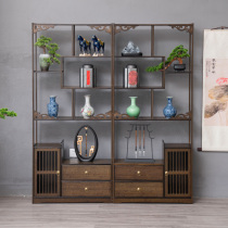 Bogu frame solid wood new Chinese style Dobao Pavilion tea display cabinet living room partition ornaments bookshelf storage shelf