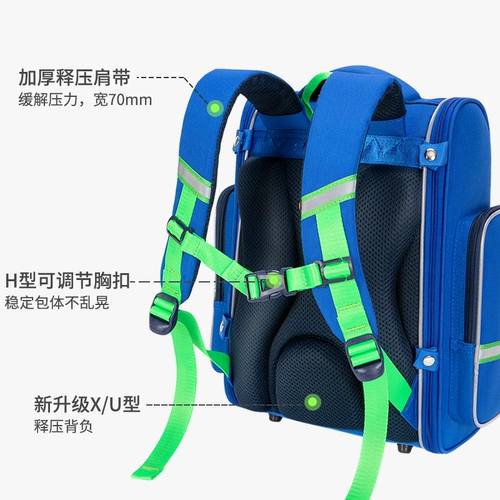 Мультяшный школьный рюкзак, детский космический милый ранец со сниженной нагрузкой