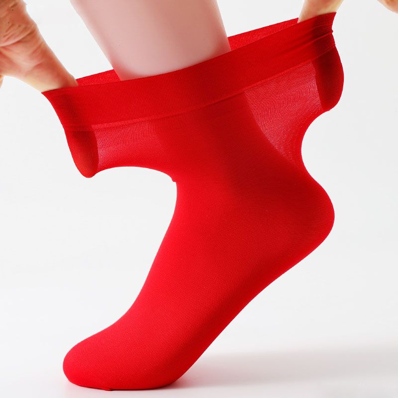10 Pairs of Red Stockings for Men and Women, Bright Red, Thin, Loose-Fitting Socks for the Year of Birth, Red Socks for Women, Wedding Couple, Summer 10 Pairs of Red Stockings for Men and Women, Bright Red, Thin, Loose-Fitting Socks for the Year of Birth, Red Socks for Women, Wedding Couple, Summer