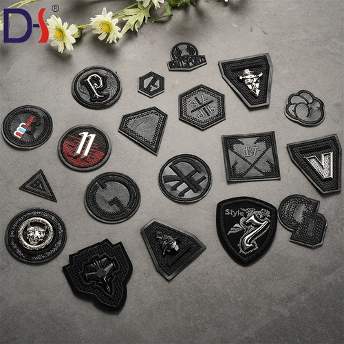 Полиуретановый металлический черный значок, трехмерный пуховик, заплатка для ремонта пятки, пластырь