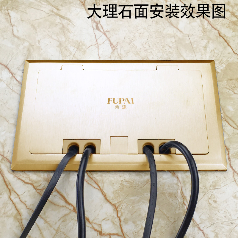 Fite copper ground insert stainless steel double position 86 type ground plug box open ground socket case empty body 2 bits 86 panel box-Taobao