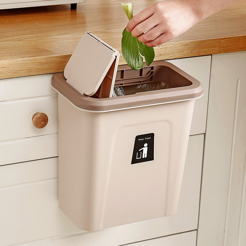 Kitchen cabinet door can be hung small trash can household dormitory storage box wall hanging sundries desktop hanging