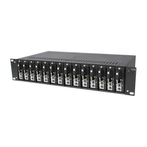 Fengqing 14-slot telephone optical transceiver rack dual power supply centralized power supply 1-way 2-way telephone 100M network port PCM voice to fiber optic converter RJ11 port fiber optic transceiver single fiber SC F