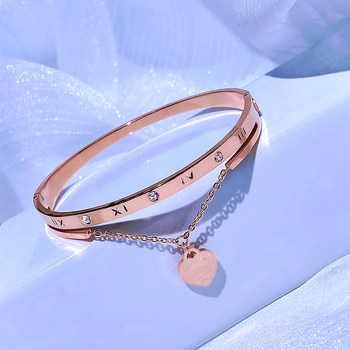 Net red rose gold titanium steel Roman numeral bracelet female ins niche design sense high-end simple temperament personality trend