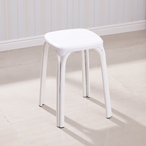 Reinforced Plastic Stool Home Dining Table Stool Fashion Round Stool Simple Square Bench Home Round Stool Folding Stool Small Chair