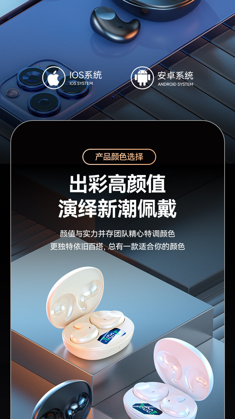 товар из китая 新款睡眠专用侧睡蓝牙耳机tws无线迷你运动跑步耳机