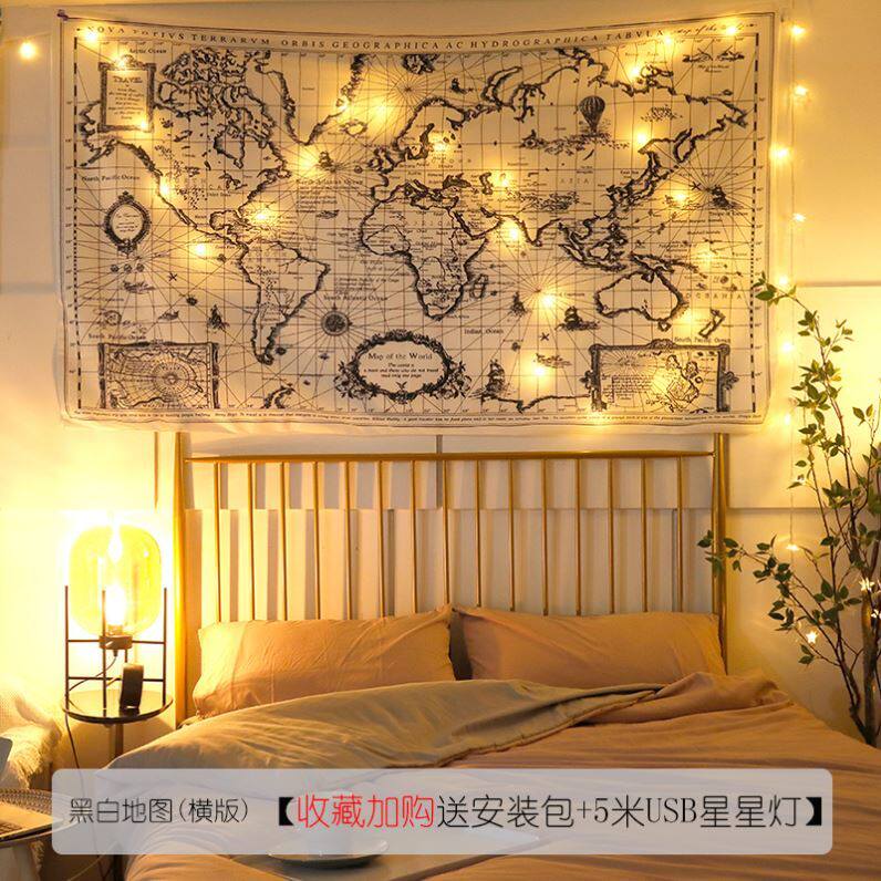 Wall canvas hanging cloth bedroom decoration Background Bins advanced web Red background Thu art tapestry Nordic style