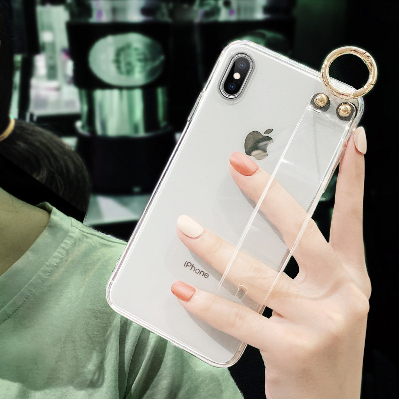 Transparent wrists apply to the apple 11 phone protection shell 6sp 8p soft silicone gel iPhone11pro mesh red same apple 6 personality creative 11promax full bag anti-fall apple