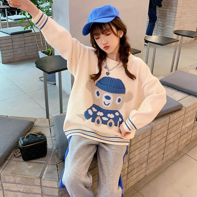 UK next like girls plus plus plus sweater 2021 new children's autumn winter mid-child mink down undershirt