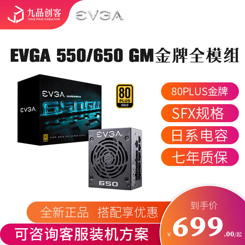 EVGA 650750 GM SFX gold medal full module custom line mute ITX small power supply 550W 650W