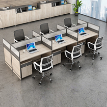 Office desk Office simple modern screen deck 2 4 artificial staff computer desk and chair combination