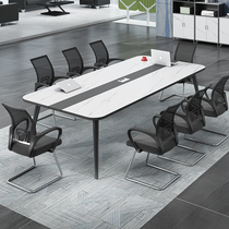 Simple modern conference table Long table Office table Small staff training table Rounded long bar negotiation table and chair combination