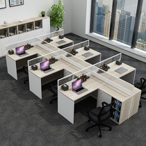 Staff office table and chair combination Simple modern right angle multi-person work station Screen partition Financial computer single table