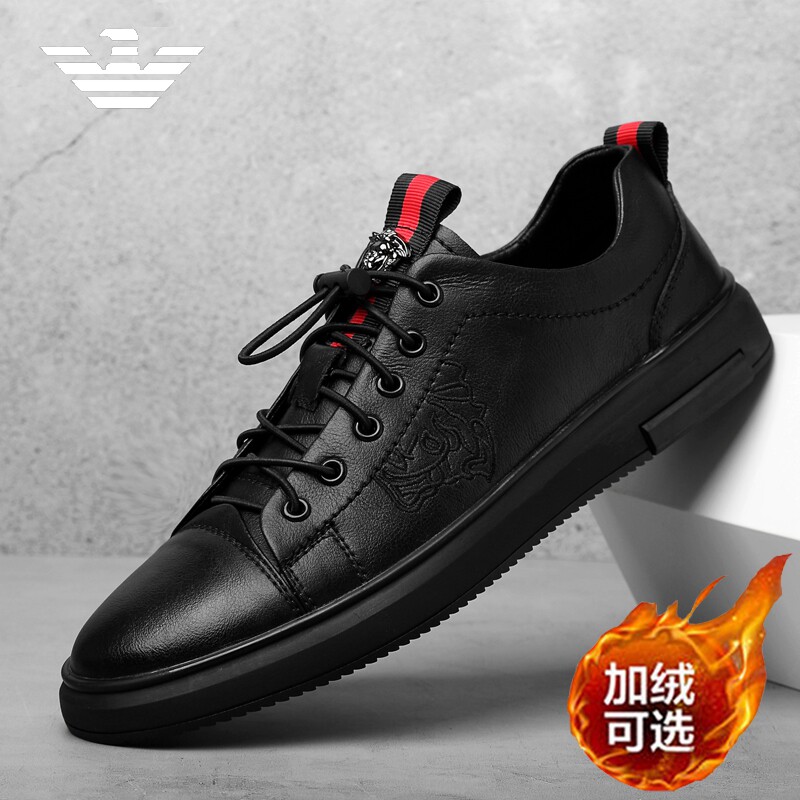 European Station Men's Shoes Genuine Leather Lidena Manny Casual Lefu Shoes Glint Warm Cotton Shoes 100 hitch a large size plate Shoe male