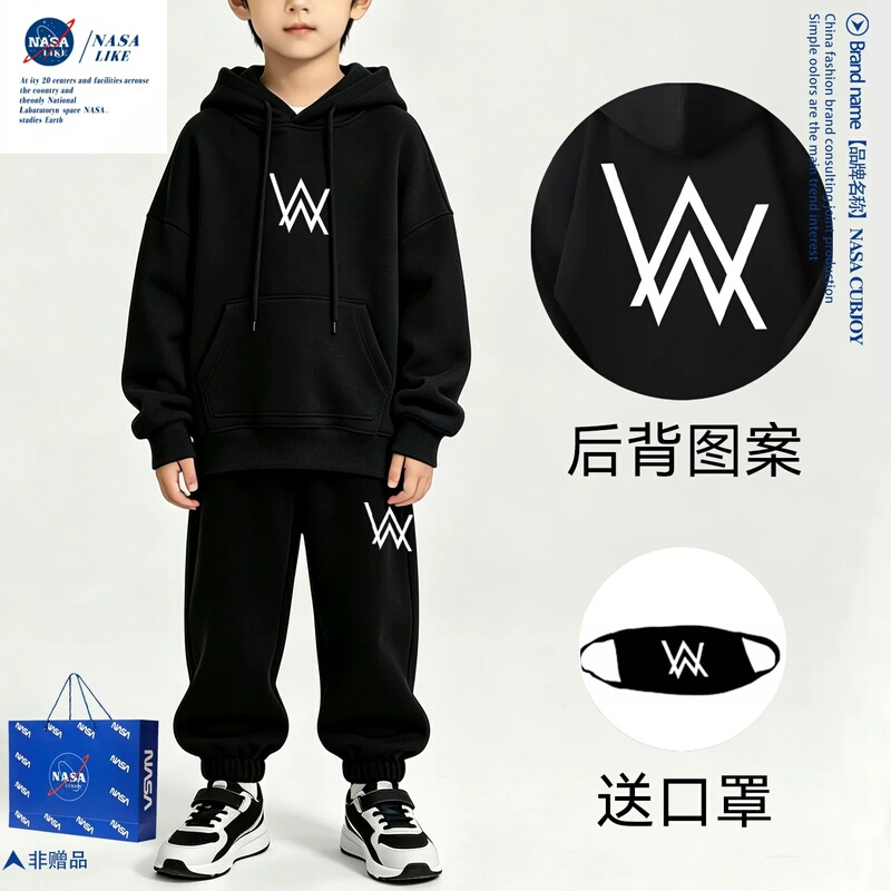Nasa Collaboration with Alan Walker Jiahao Same Style Hooded Sweatshirt Set Autumn and Winter Fleece Thin Zip-Up Jacket Trendy Nasa Collaboration with Alan Walker Jiahao Same Style Hooded Sweatshirt Set Autumn and Winter Fleece Thin Zip-Up Jacket Trendy