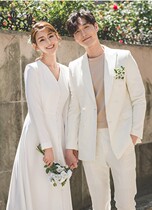 Registration and license small white dress light wedding dress simple long sleeve Bride wedding vintage dress autumn and winter