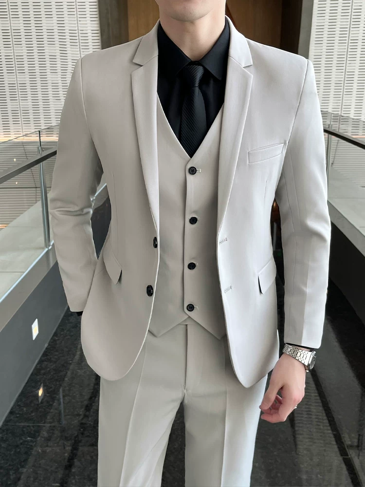 Мужской комплект, классический пиджак костюма, платье, slim fit, корейский стиль