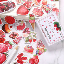100 non-repeat Handbook stickers sweet strawberry afternoon tea cute girl heart decoration stickers hand account diary album mobile phone laptop decoration stickers paste dessert cake