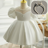 Ободок из жемчуга, короткий рукав