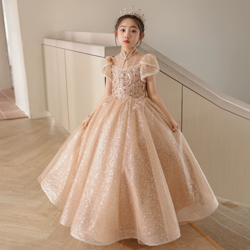 Элегантное элитное платье, летний наряд маленькой принцессы, наряд для музыкальных выступлений, детский костюм, подарок на день рождения