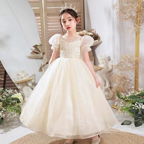 Детское элегантное элитное платье девочки цветочницы, наряд маленькой принцессы, наряд для музыкальных выступлений, костюм, подарок на день рождения