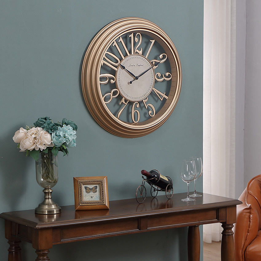 Wall clock living room personality creative fashion atmosphere Nordic decorative wall Wall watch silent living room clock art light luxury clock