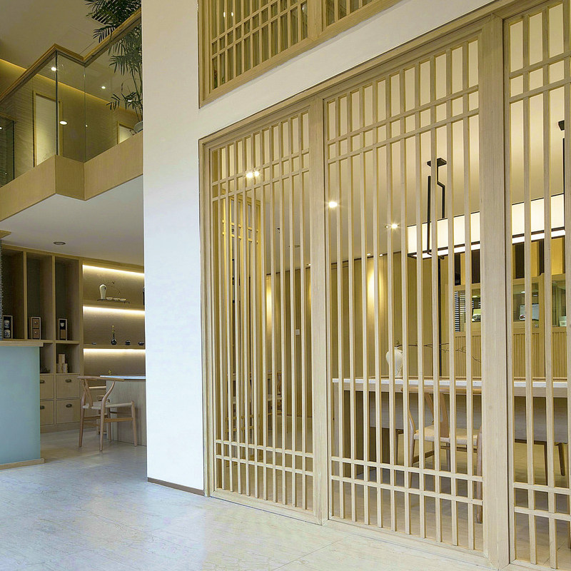 Solid Wood Grilles Bar Day New Chinese Hollowed-out closed partition wall Entrance Living Room Simple Shelter to Decorate the Decorative Seat Screen