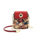 Небольшая сумка, оригинальная сумка через плечо, цепь на одно плечо, с медвежатами, коллекция 2023