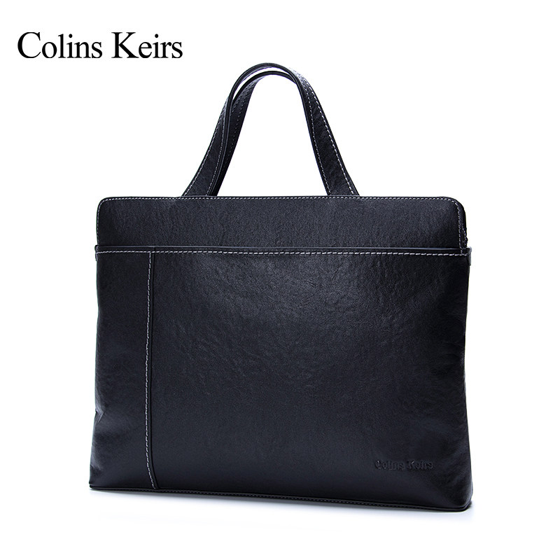Colins Keirs Business Boy's Leather Brief Brock Handbag Large Capacity Fashion Simple Single Shoulder Men's Pack