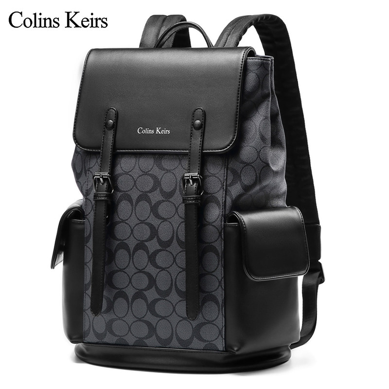 Colins Keirs backpack men's shoulder bag bag male college students fashion trend large capacity leather computer bag