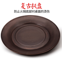 Copper plate pure copper household retro handmade ornaments copper Press fire cap copper spoon old long handle copper spoon hot pot spoon commercial