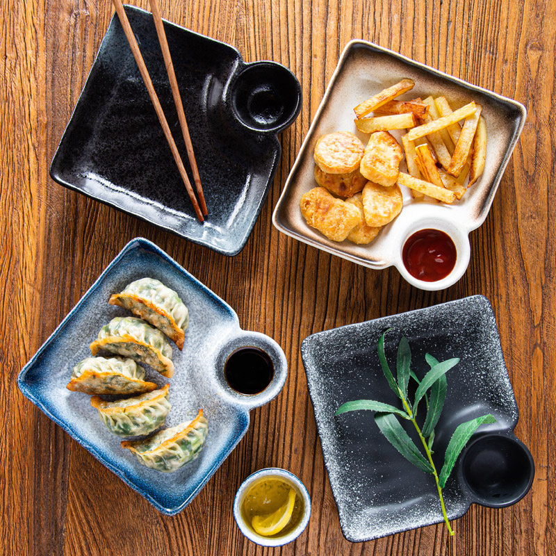 Japanese ceramic tableware creative with vinegar plate dumpling plate dumpling plate French fries plate snack plate snack plate dumpling plate home