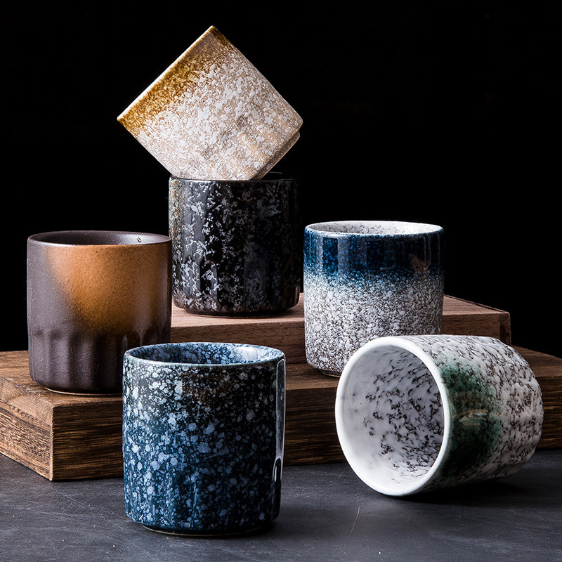 Japanese-style creative retro ceramic tea set sushi shop tea cup sake cup dining room restaurant household tea cup trumpet