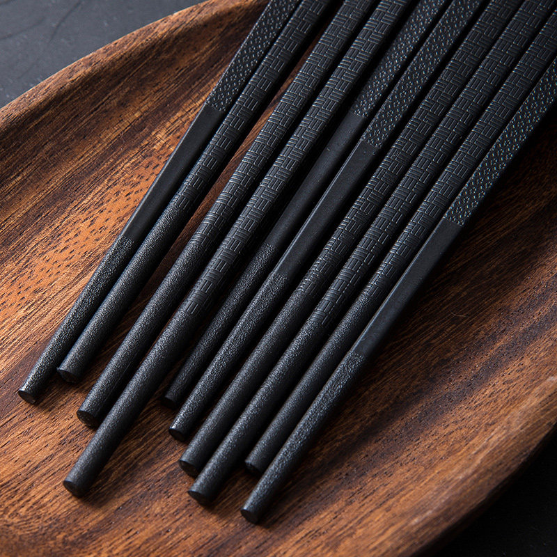 Chopsticks household hotel high-end tableware alloy chopsticks 1 pair of Japanese-style fast son family non-slip non-solid wood chopsticks