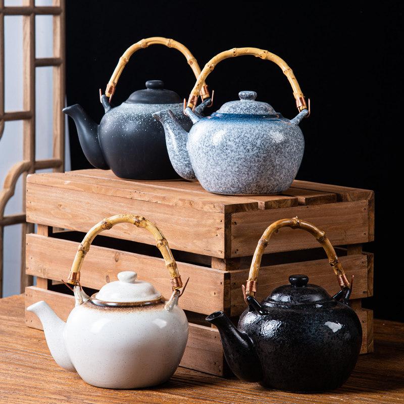 Japanese-style teapot restaurant bamboo handcup suit ceramic retro-beam kettle cup cup cup