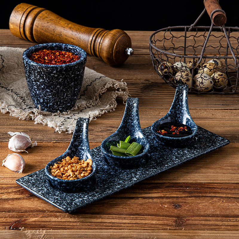 Japanese-style ceramic creative net red tableware small dish with tray caviar dried fruit fruit dish snack seasoning dish