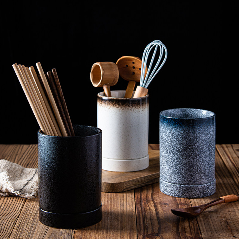 Japanese ceramic kitchen restaurantHousehold asphalt chopsticks basket bucket chopsticks toilet collection of chopsticks creative tableware