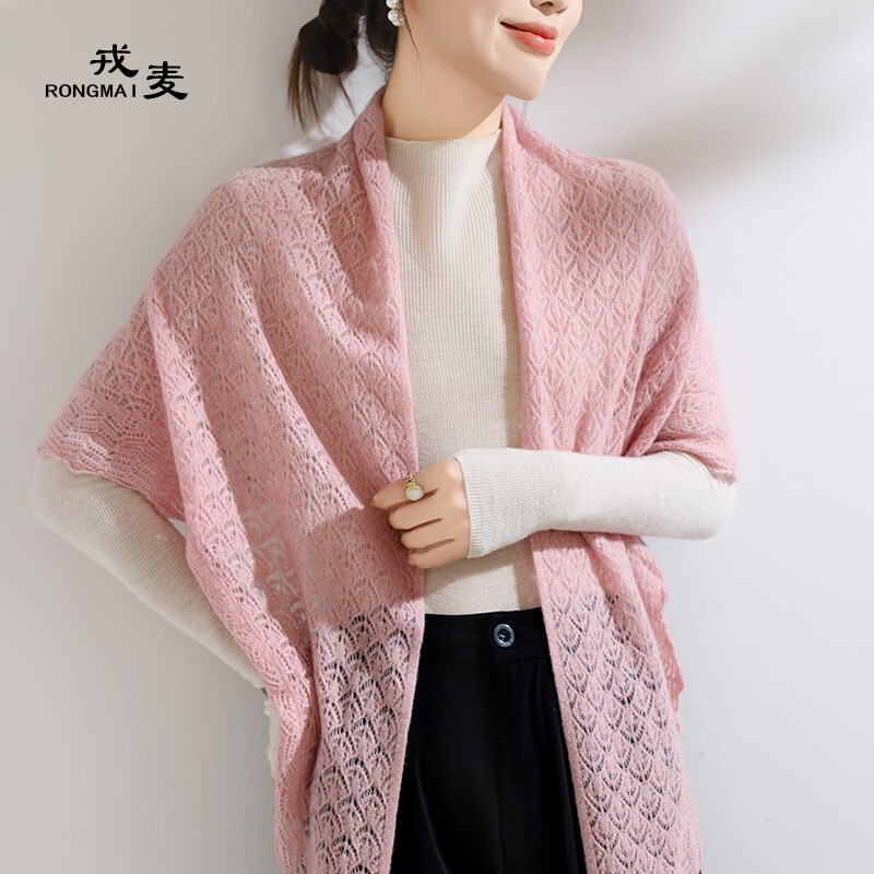 Cashmere Scarf for Women 100% Pure Cashmere Autumn and Winter Hollow Knitted Warm Neck Protection Shawl Dual-Purpose Neck Scarf Triangle Scarf Cashmere Scarf for Women 100% Pure Cashmere Autumn and Winter Hollow Knitted Warm Neck Protection Shawl Dual-Purpose Neck Scarf Triangle Scarf